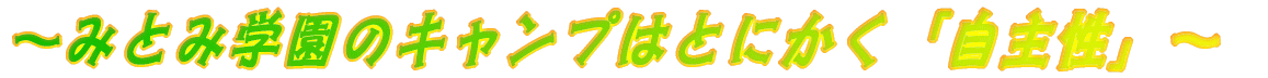 ～みとみ学園のキャンプはとにかく「自主性」～ 