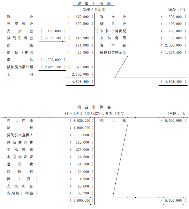 日商簿記試験解答3級-5